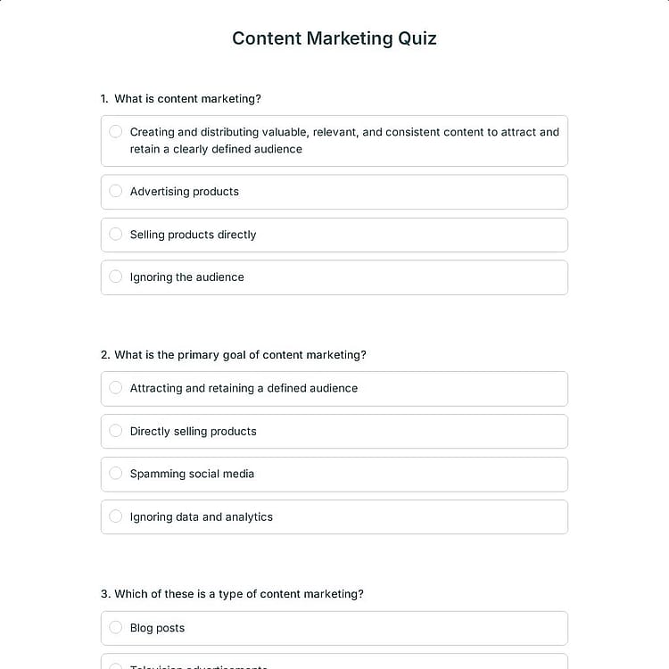 Content Marketing Quiz