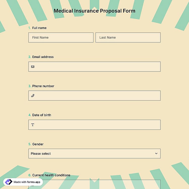 Medical Insurance Proposal Form