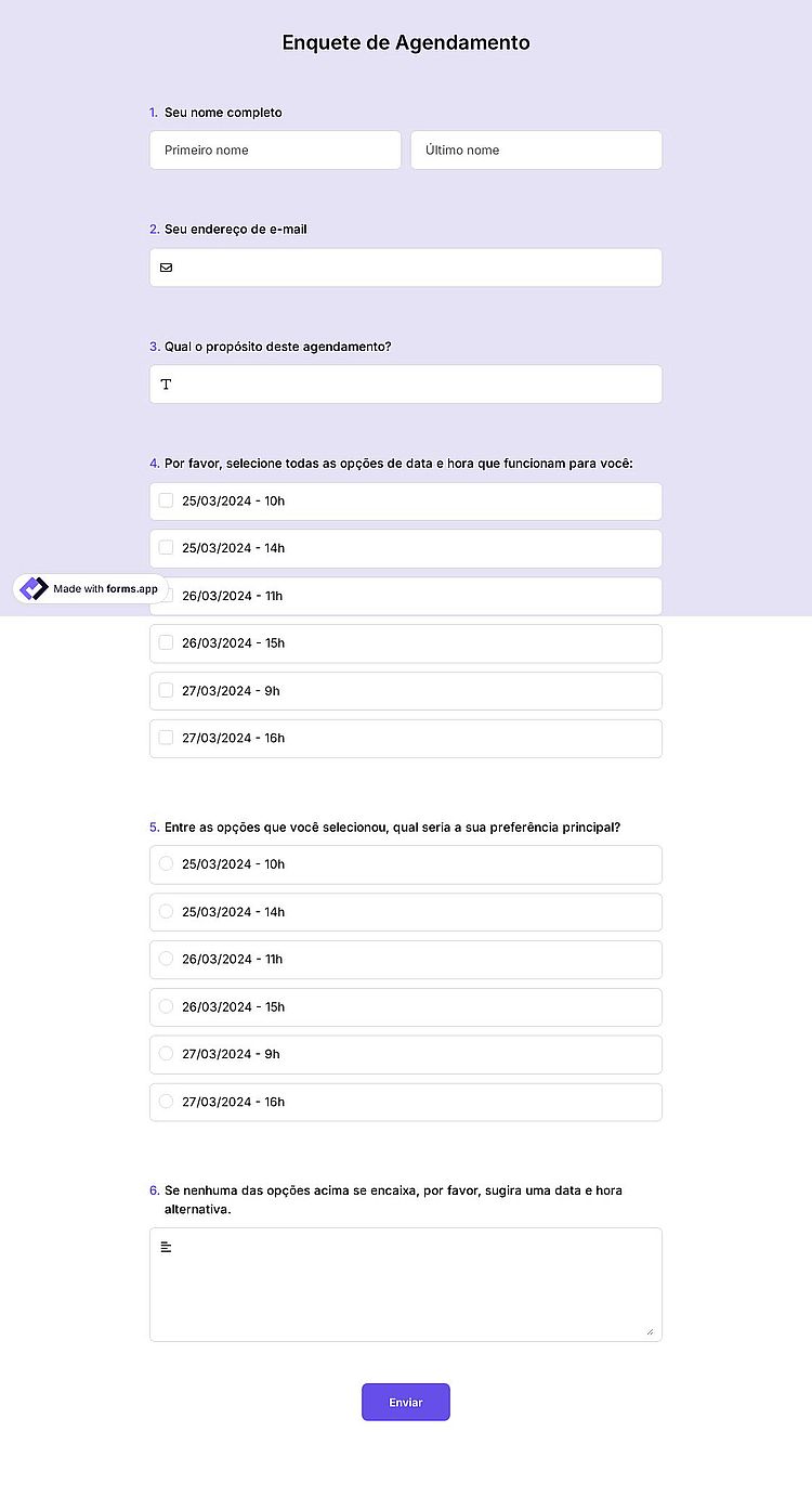 Enquete de Agendamento
