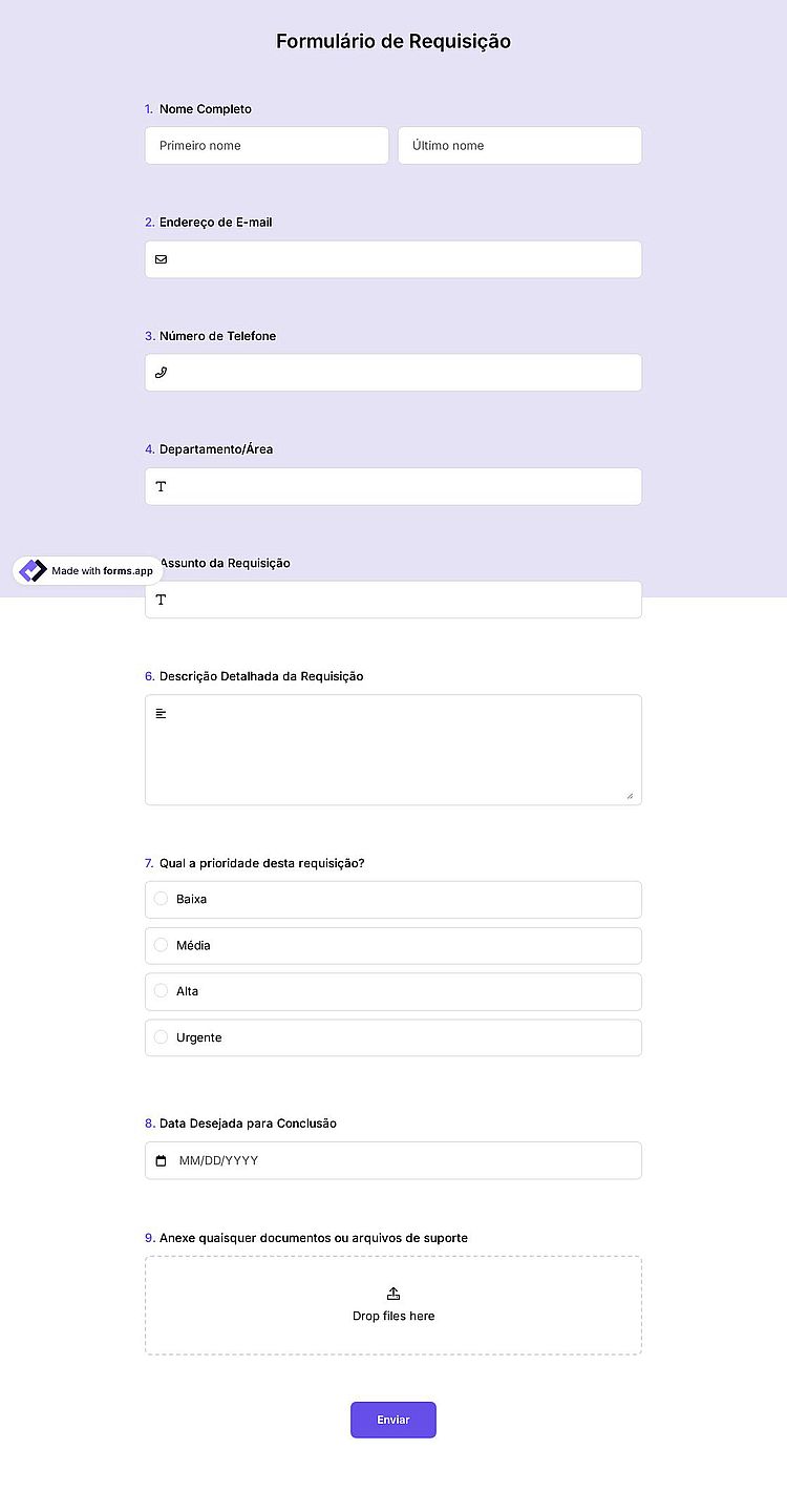 Formulário de Requisição