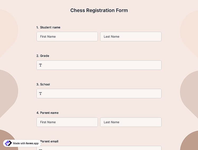 Chess Registration Form