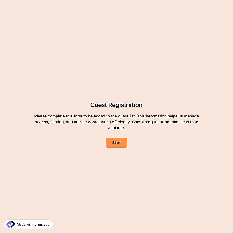 Guest List Form