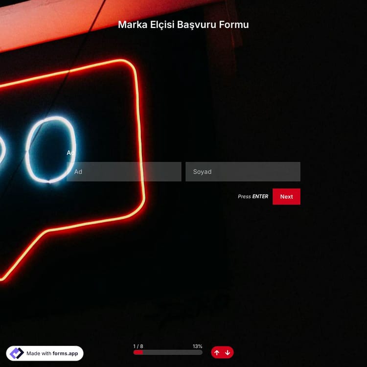 Marka Elçisi Başvuru Formu Şablonu