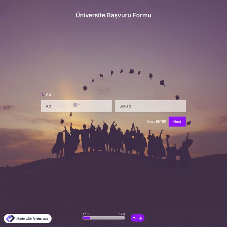 Üniversite Başvuru Formu Şablonu