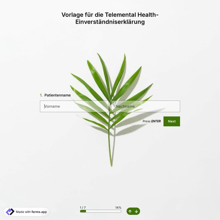 Vorlage für die Telemental Health-Einverständniserklärung