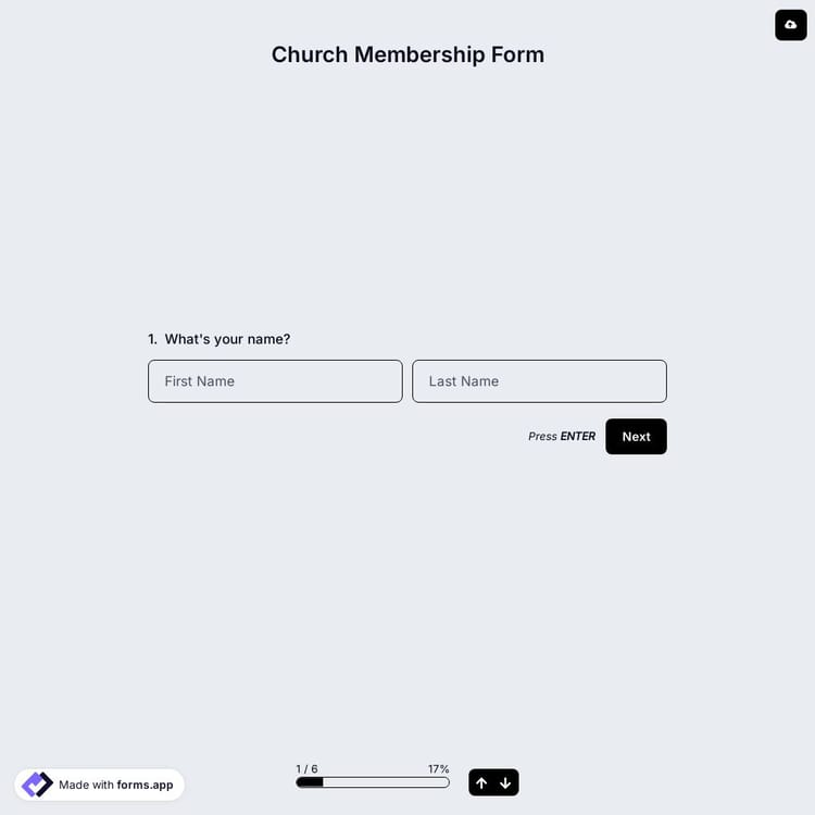 Church Membership Form Template