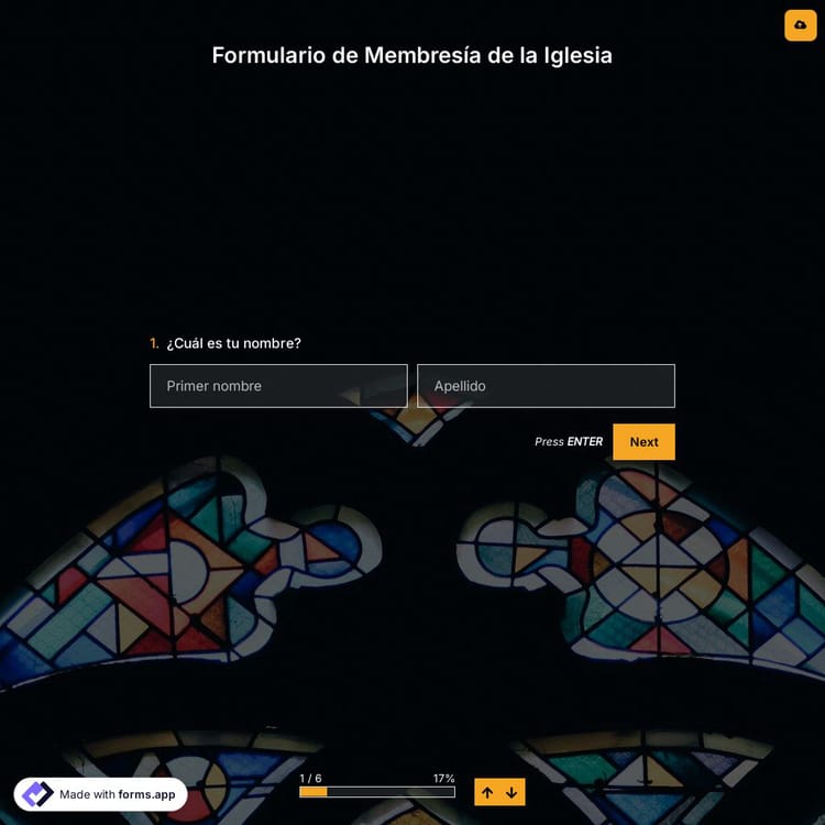 Plantilla de Formulario de Membresía de la Iglesia