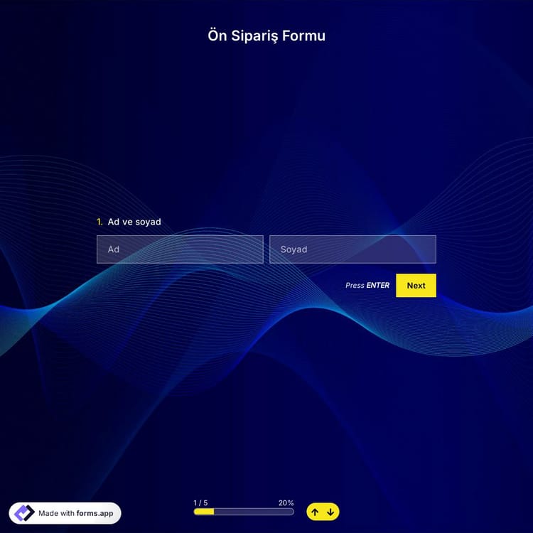 Ön Sipariş Formu Şablonu