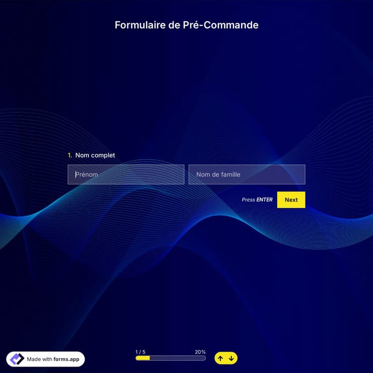 Modèle de Formulaire de Précommande