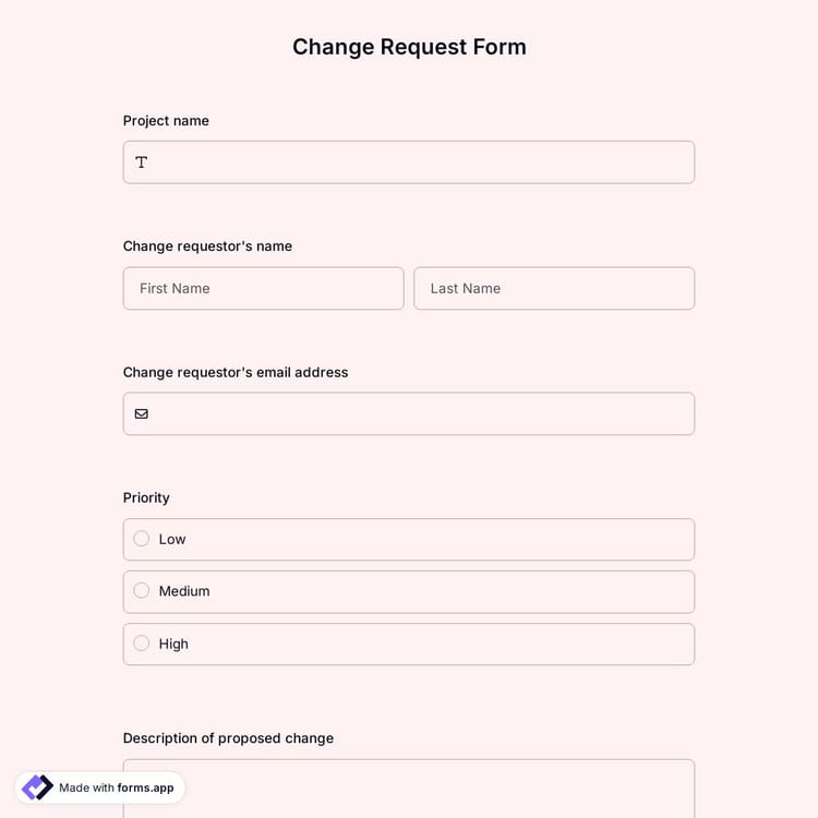 Change Request Form Template