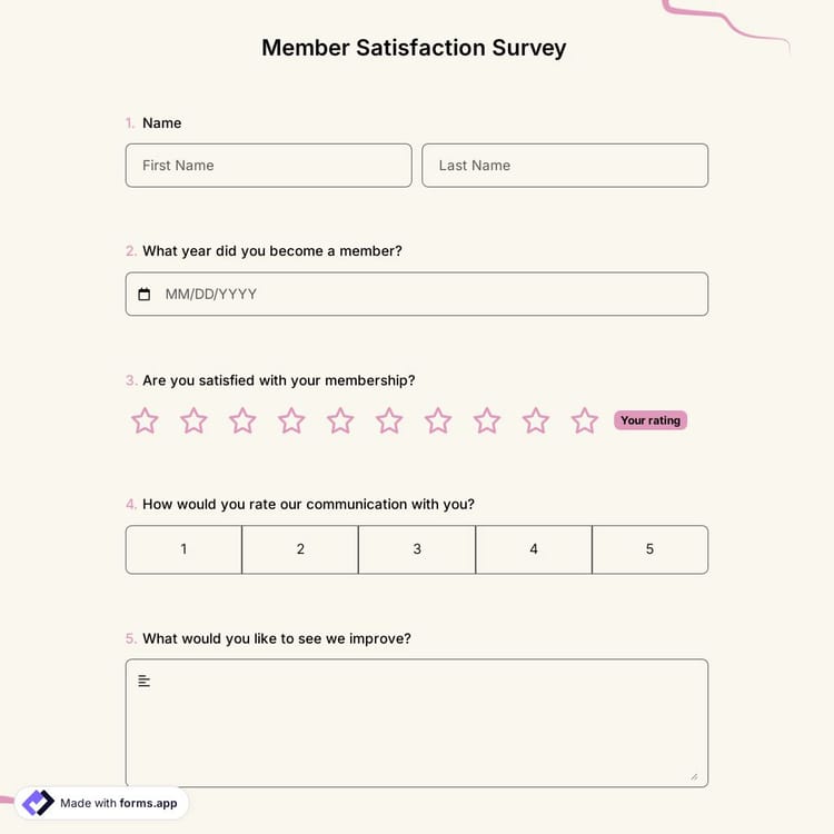Member Satisfaction Survey Template