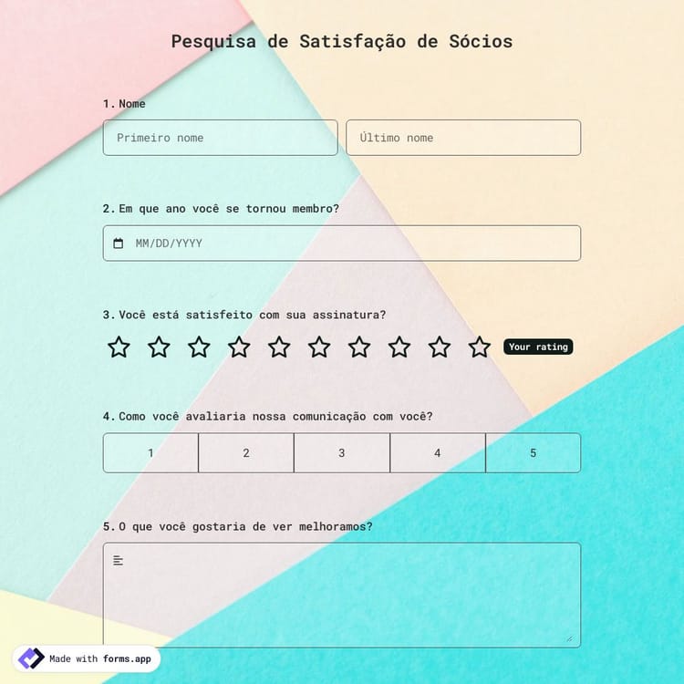 Modelo de Pesquisa de Satisfação de Membros