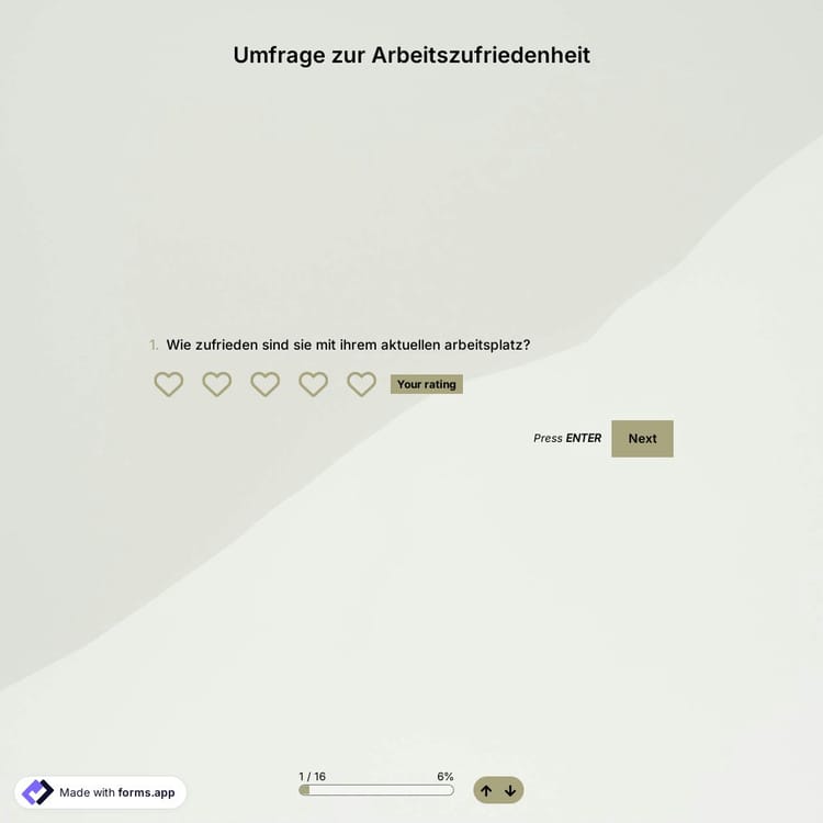 Vorlage für eine Umfrage zur Arbeitszufriedenheit