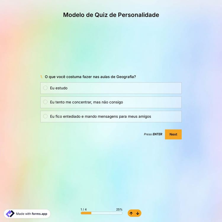 Modelo de Quiz de Personalidade
