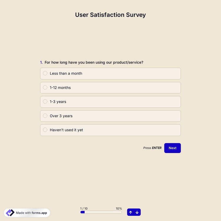 User Satisfaction Survey Template