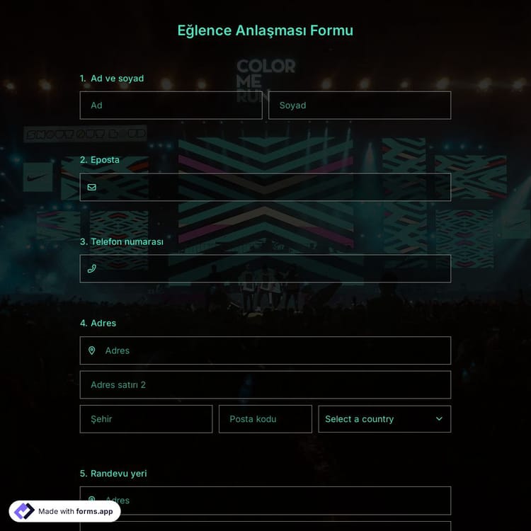 Evlilik Anlaşması Formu Şablonu