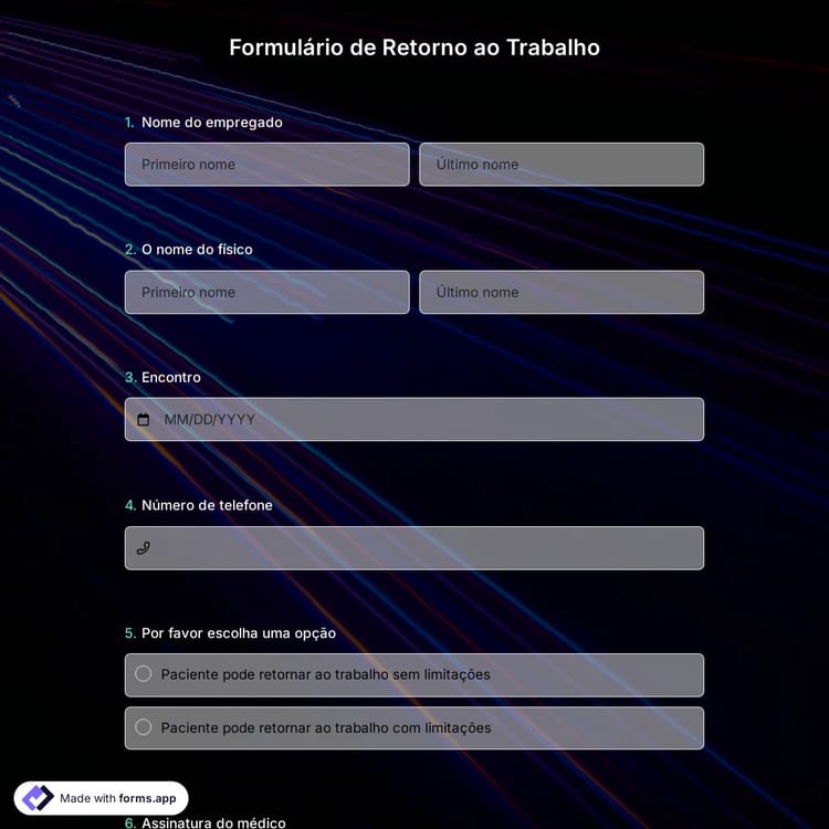 Formulário de Retorno ao Trabalho