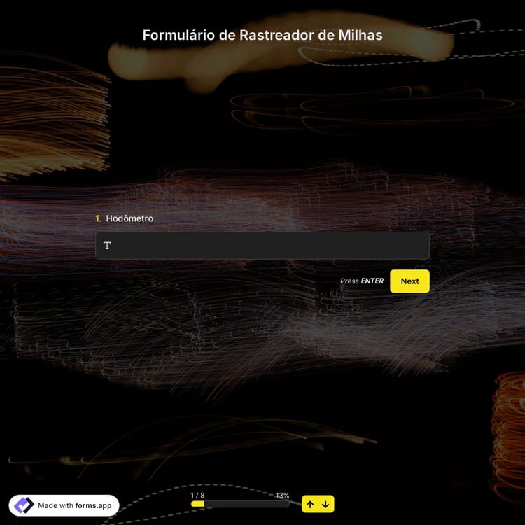 Formulário de Rastreador de Milhas