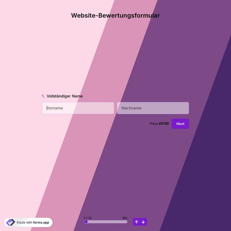 Website-Bewertungsformular