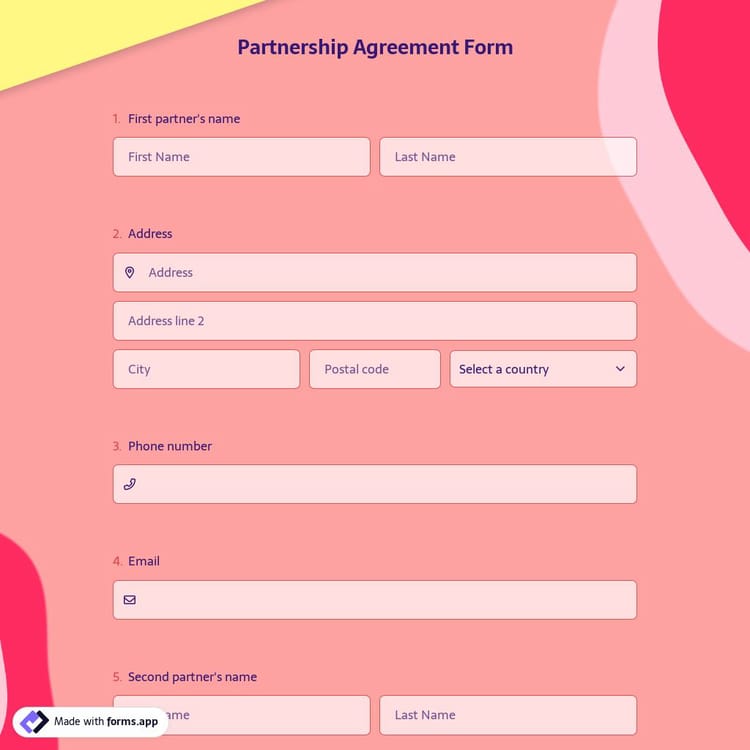 Partnership Agreement Form