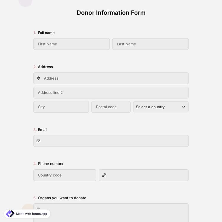 Donor Information Form