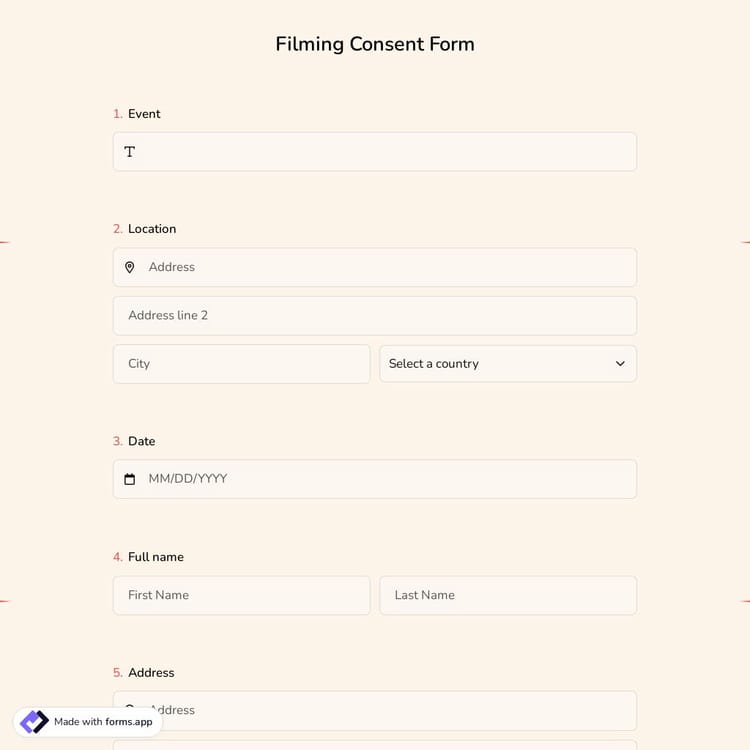 Filming Consent Form
