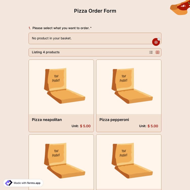 Pizza Order Form