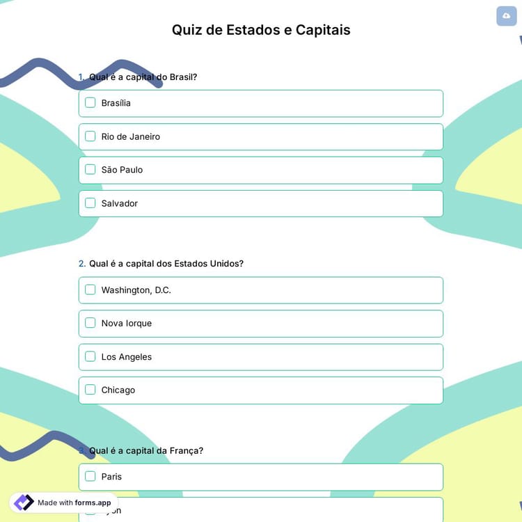 Quiz de Estados e Capitais