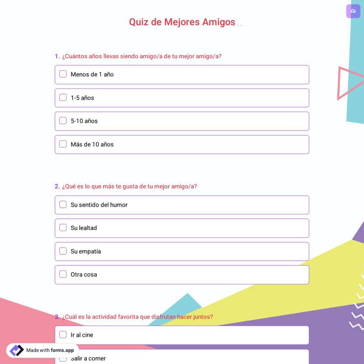 Quiz de Mejores Amigos
