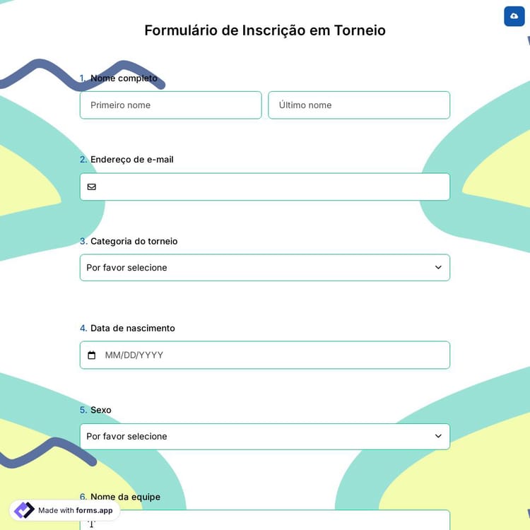 Formulário de Inscrição em Torneio