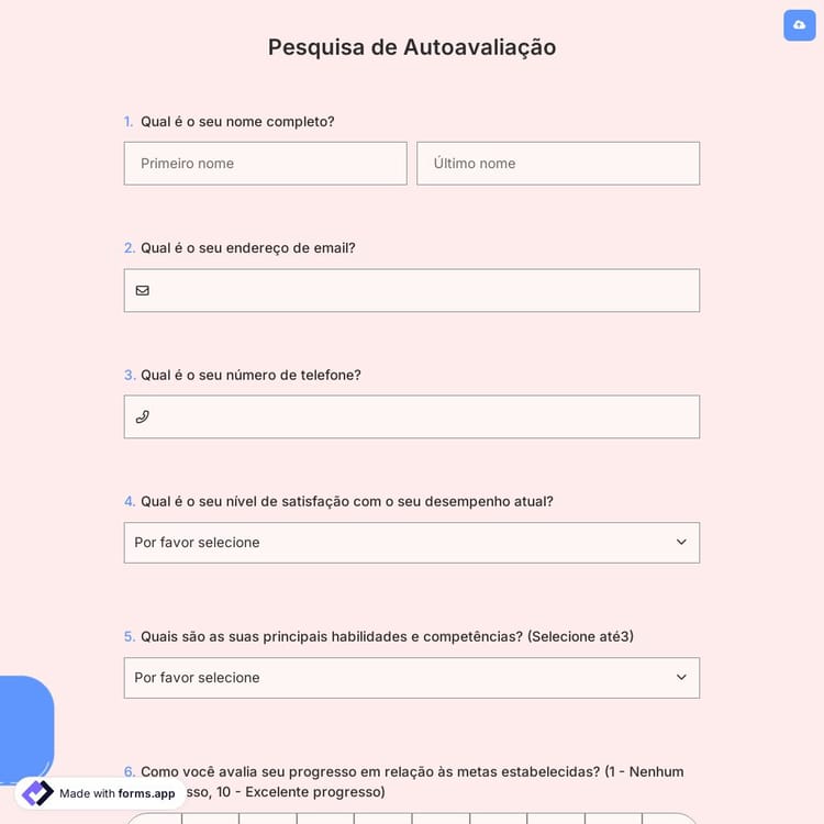 Pesquisa de Autoavaliação