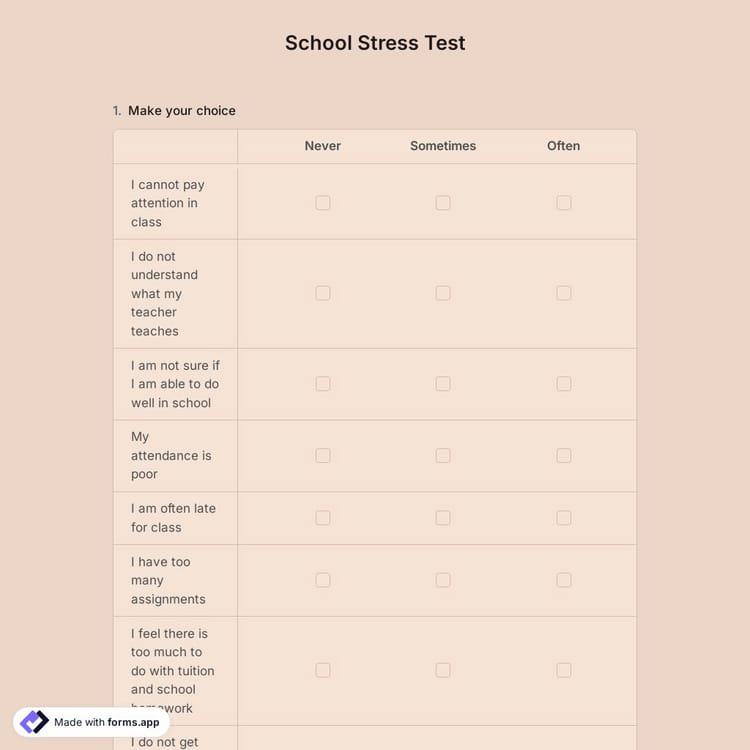 School Stress Test