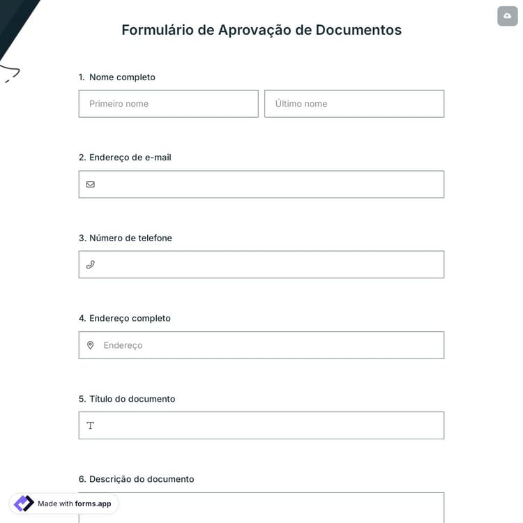 Formulário de Aprovação de Documentos