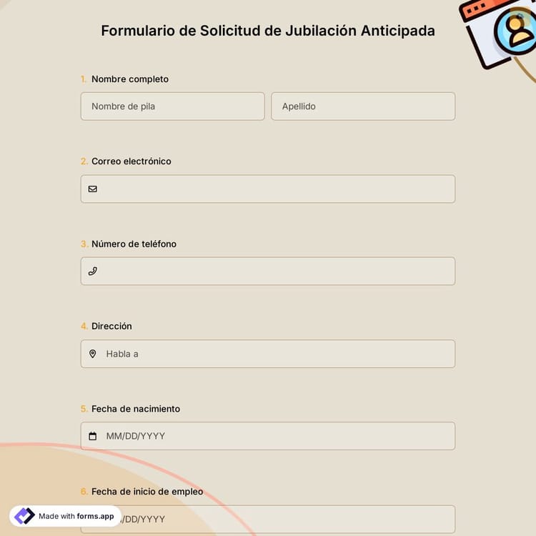 Formulario de Solicitud de Jubilación Anticipada