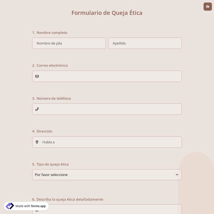 Formulario de Queja Ética