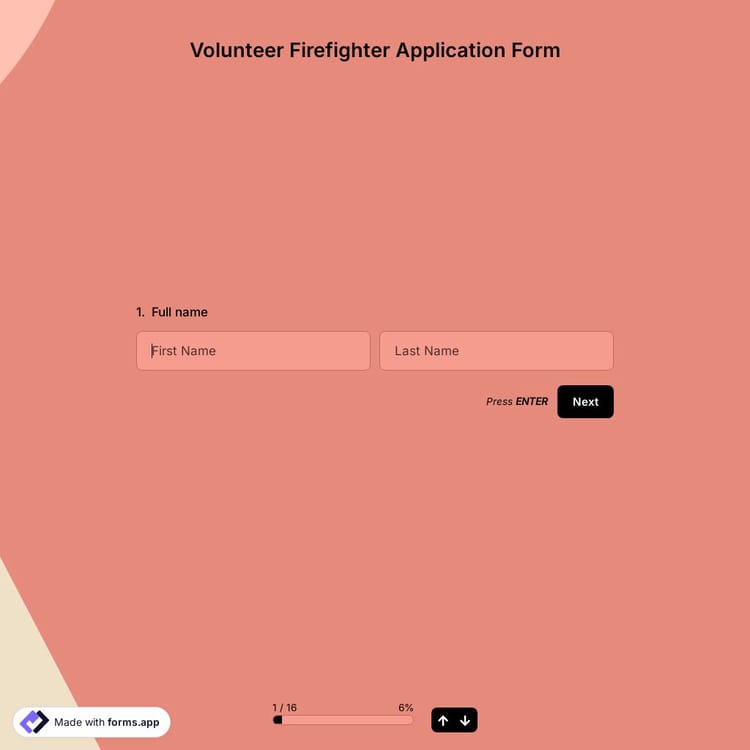 Volunteer Firefighter Application Form