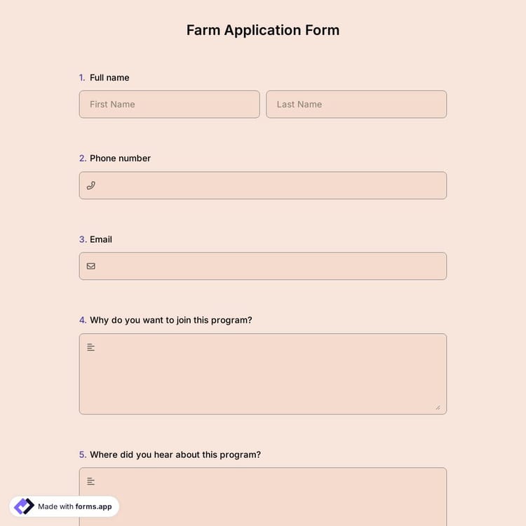 Farm Application Form