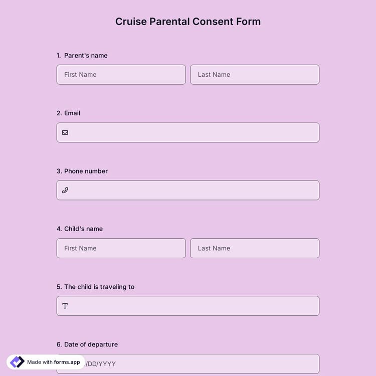 Cruise Parental Consent Form