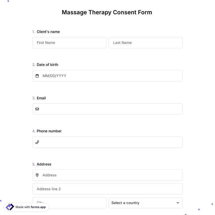 Massage Therapy Consent Form