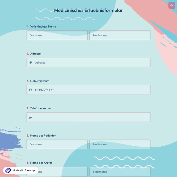 Medizinisches Erlaubnisformular