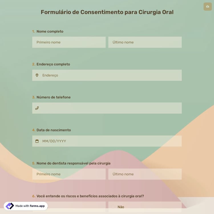Formulário de Consentimento para Cirurgia Oral