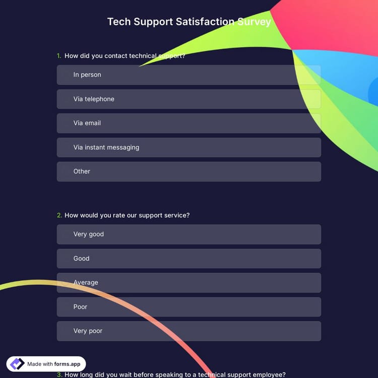 Tech Support Satisfaction Survey