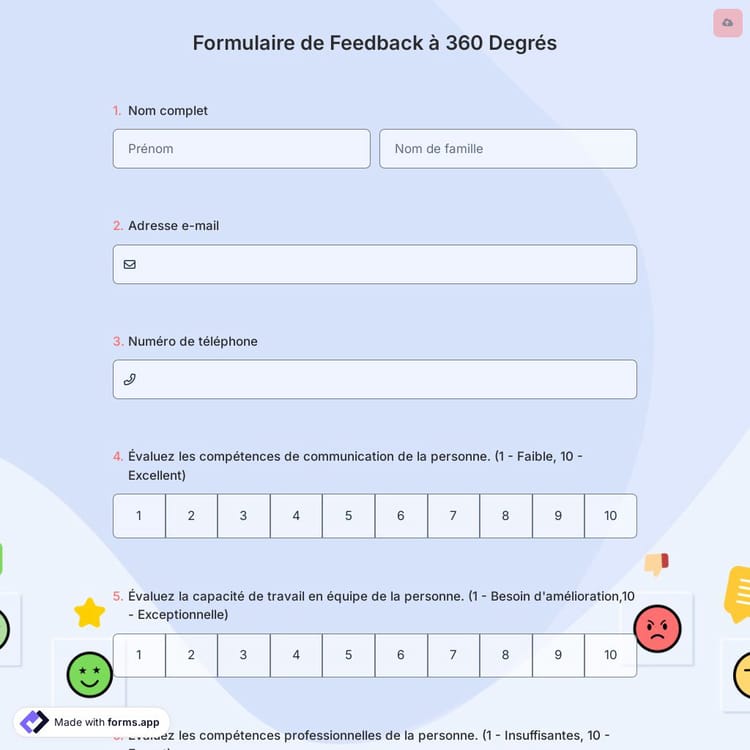 Formulaire de Feedback à 360 Degrés