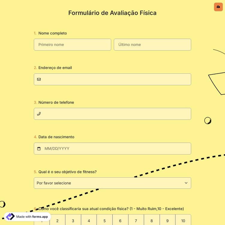 Formulário de Avaliação Física