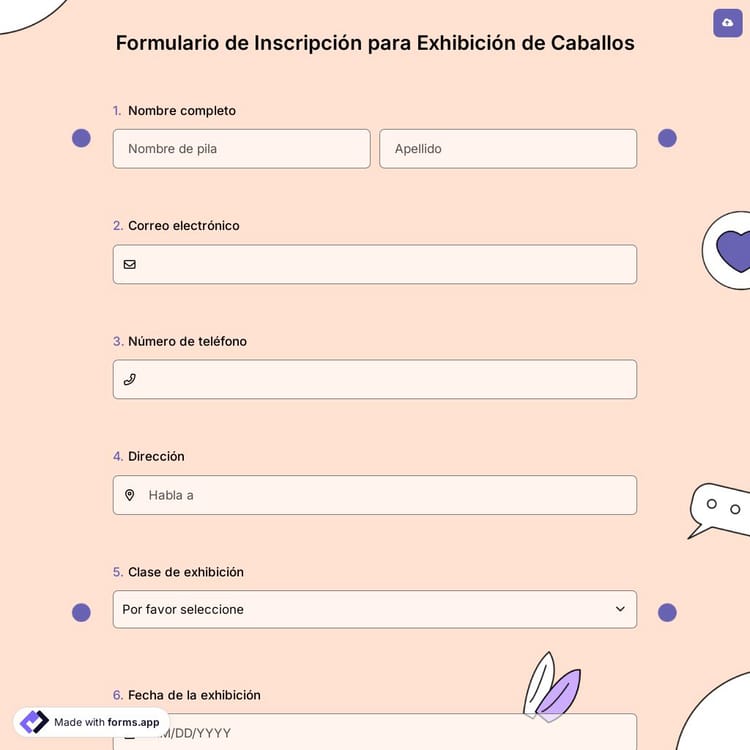 Formulario de Inscripción para Exhibición de Caballos