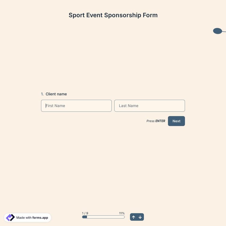 Sport Event Sponsorship Form