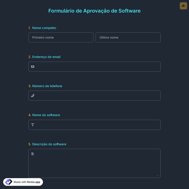 Formulário de Aprovação de Software