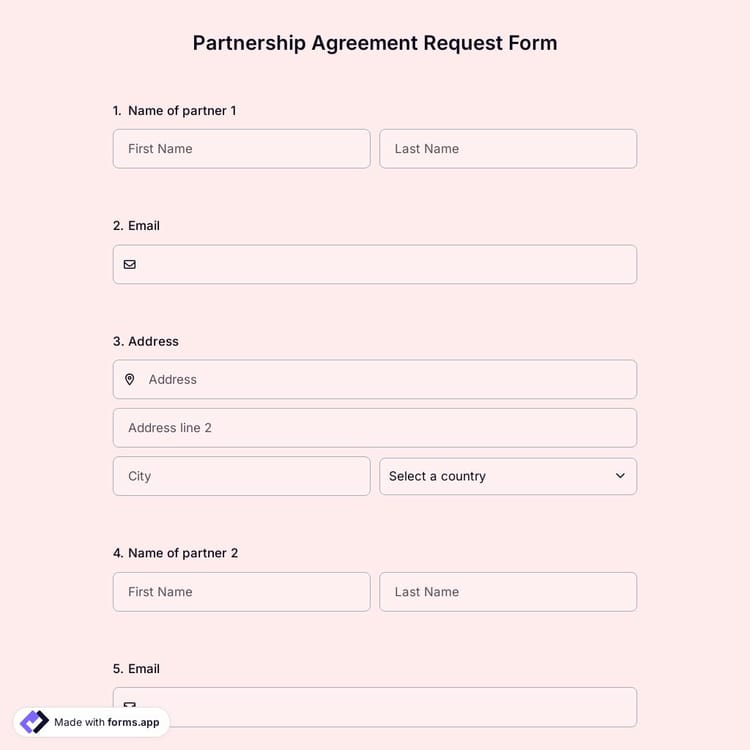 Partnership Agreement Request Form