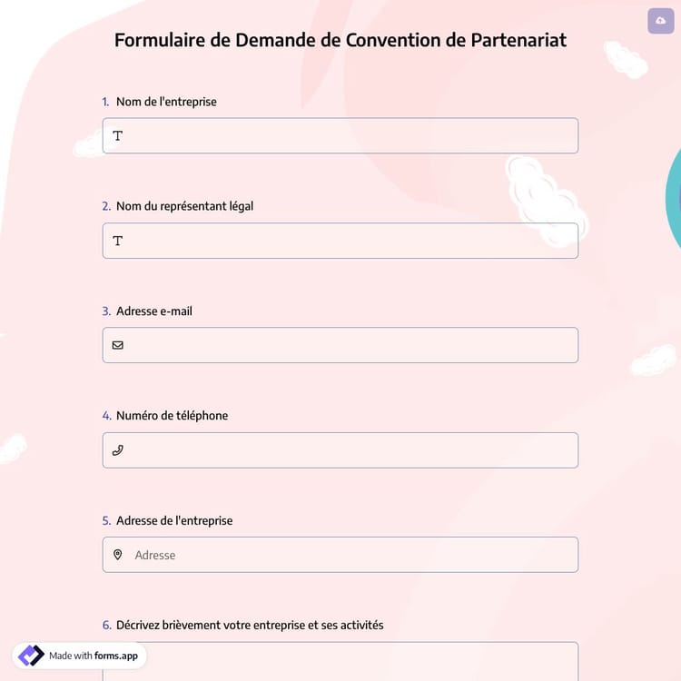 Formulaire de Demande de Convention de Partenariat