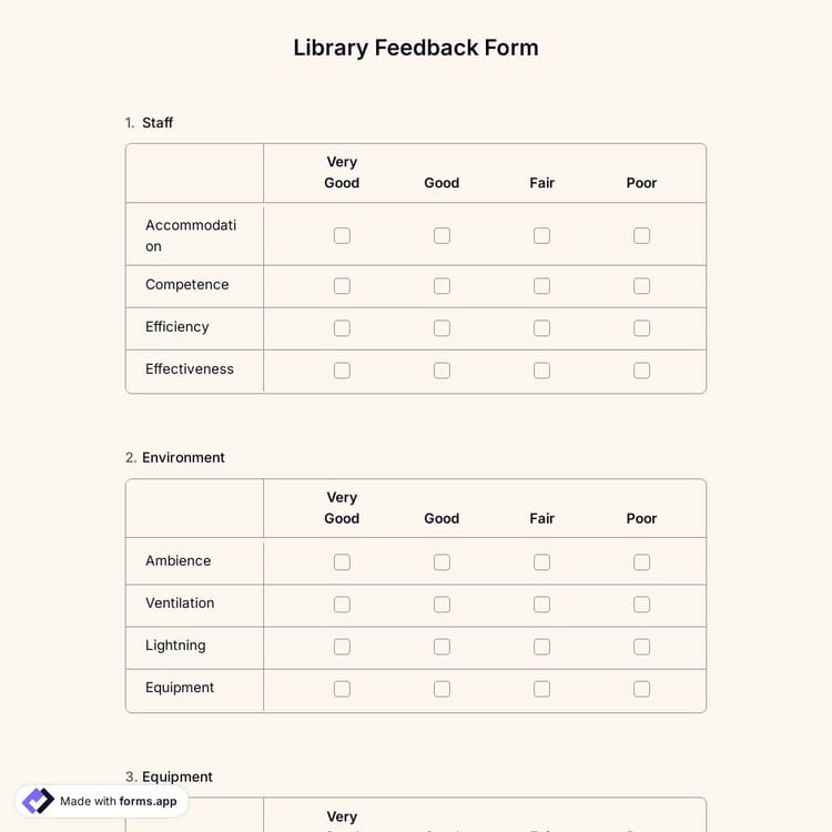 Library Feedback Form